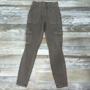 Spanx Women's Twill Skinny Pants Cargo Pockets Size S Petite
